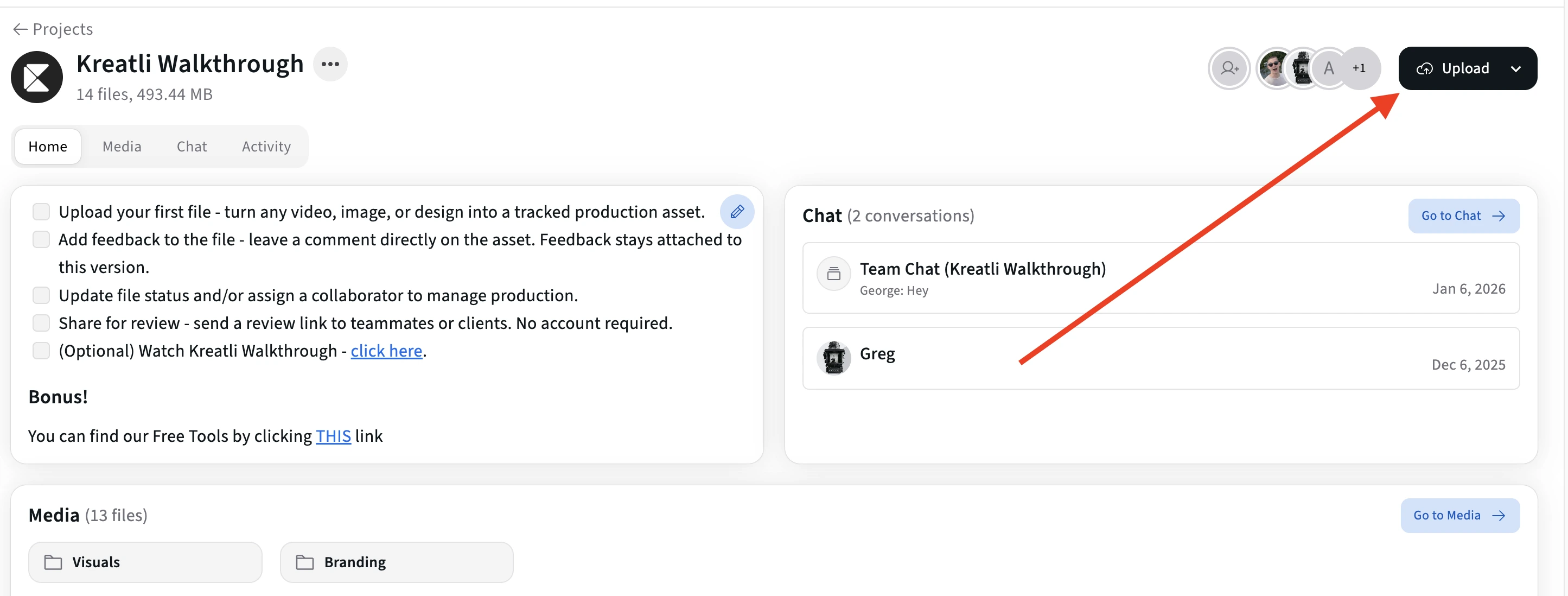 Kreatli project with image upload, ready to annotate
