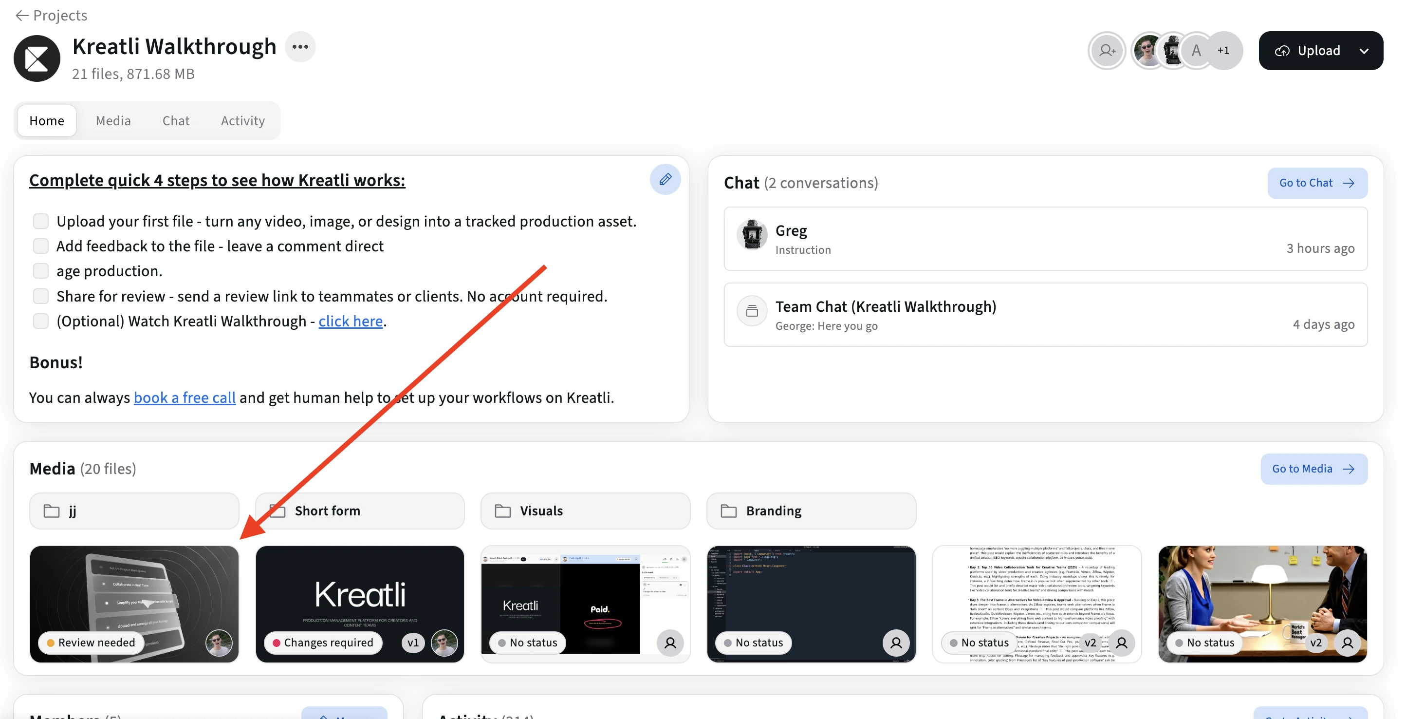 Kreatli review player with video open for annotation
